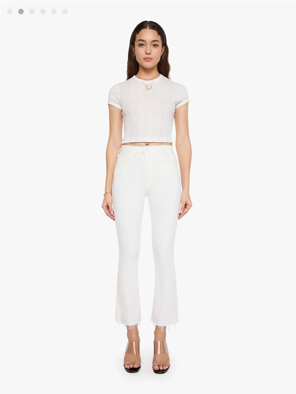 MOTHER Denim White, The Hustler Ankle Fray - fairest of them all - 30